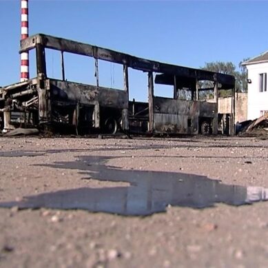 Автобус в Калининграде сгорел на стоянке компании «Балтавтолайн»