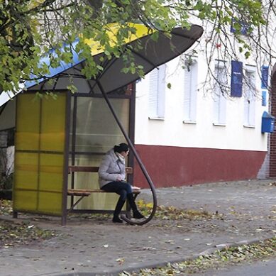В Краснознаменске появилась остановка в виде зонта