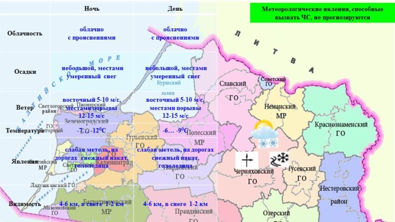 На дорогах скользко! Прогноз погоды на 8 февраля 2017 в Калининградской области