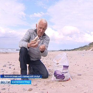 На побережье Зеленоградска выбросило сотни килограммов парафина