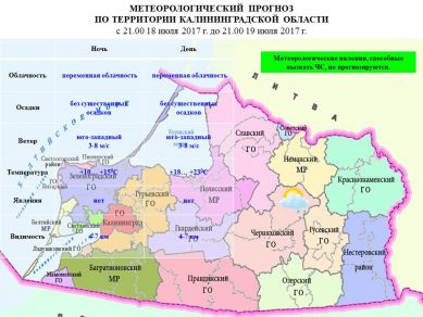 Прогноз погоды в Калининграде на 19 июля