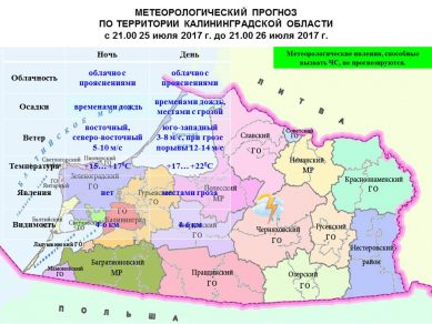 Прогноз погоды в Калининграде на 26 июля