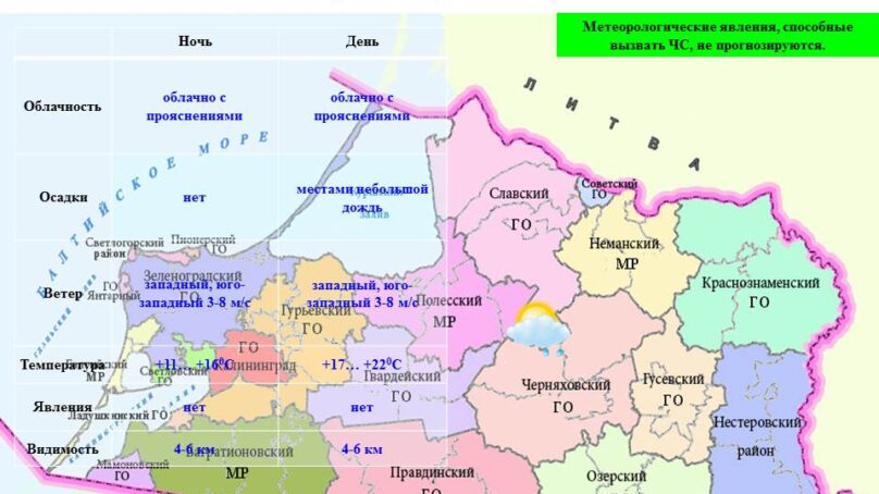 Прогноз погоды в Калининграде