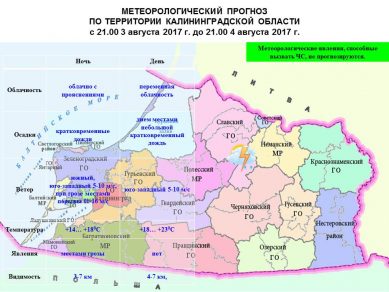 Прогноз погоды в Калининграде на 4 августа