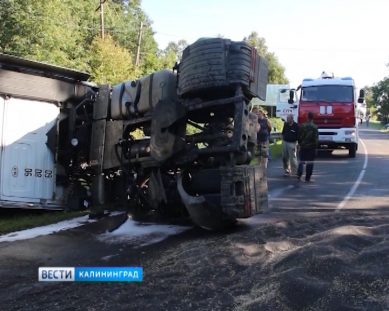 В результате столкновения легковушки и грузовика под Гурьевском погибла женщина