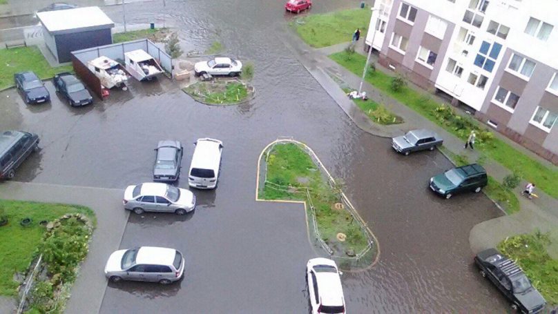 Потоп в Калининграде добрался и до Балтрайона