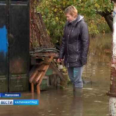 Из-за потопа жители Мамоново не могут выйти из подъездов и домов