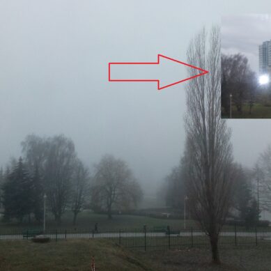 Туман скрыл Дом Советов в Калининграде