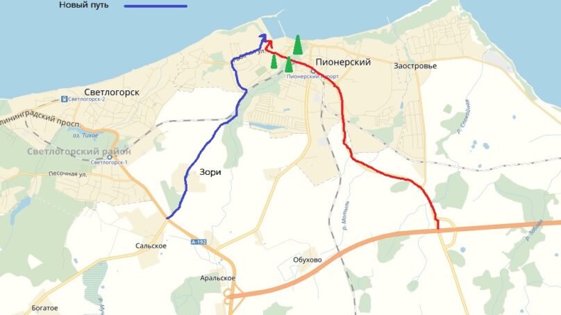 Калининградские «Вести» составили карту обходной дороги в порт Пионерский