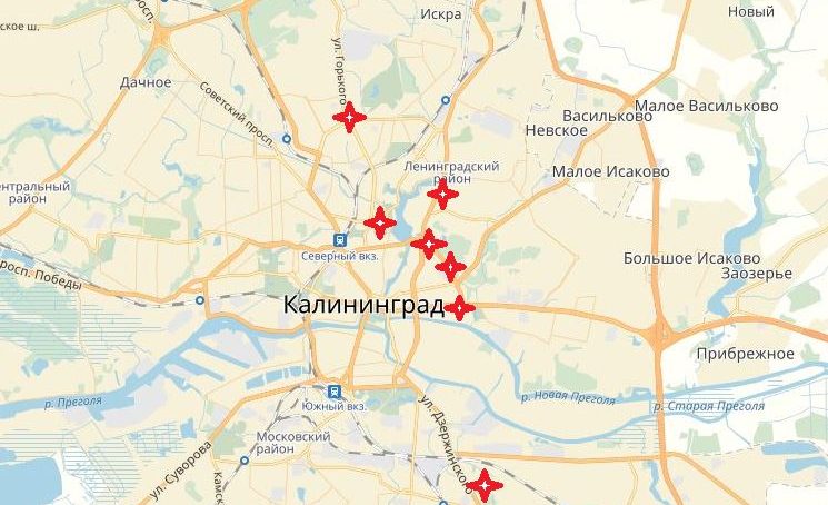 Калининградские «Вести» составили карту перемещения лисы по улицам города