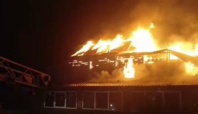 Обнародовано видео пожара в калининградских «Трёх пескарях»
