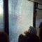 В автобусе гурьевского направления разбитое стекло заклеили скотчем