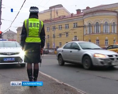 В Калининграде с Днём защитника Отечества автомобилистов поздравил «Женский автопатруль»