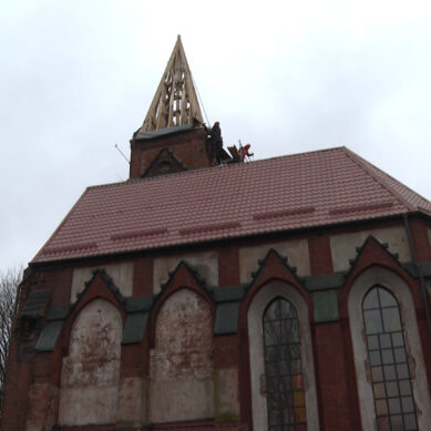 В Калининграде готовятся к монтажу давно утраченного шпиля кирхи св. Адальберта