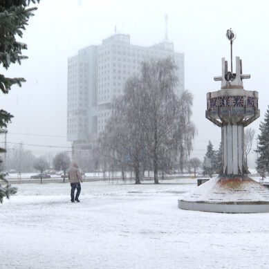 В Калининграде выпал снег