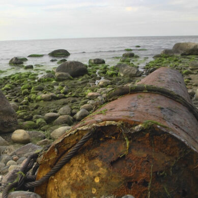 На берег Балтики возле посёлка Приморье вынесло крупный взрывоопасный предмет