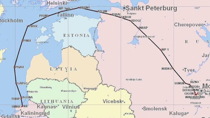 Как самолёты из Калининградской области будут добираться в РФ. Алиханов опубликовал карту