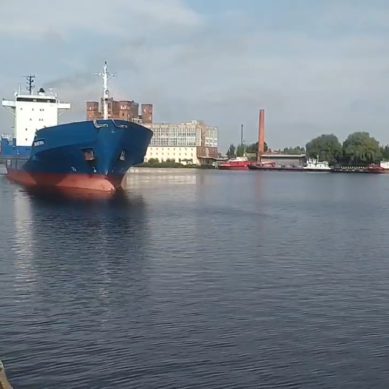 В Калининградской морской торговый порт прибыл универсальный сухогруз «Холмогоры» (ВИДЕО)