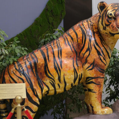 Янтарный тигр из Калининграда стал частью экспозиции экономфорума по Владивостоке
