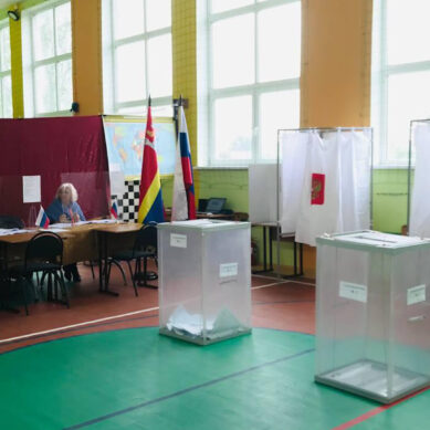 Как проходит голосование на участке в школе Петрово Гурьевского района