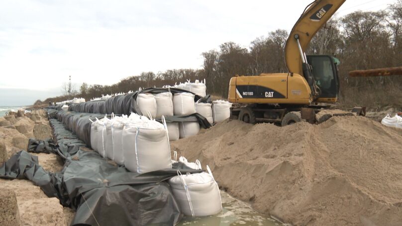 Новую для Калининградской области технологию применили при строительстве берегозащитных сооружений на Куршской косе