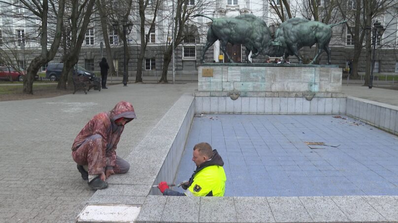 В Калининграде готовят фонтаны к сезону. Как преобразятся «Борющиеся зубры»