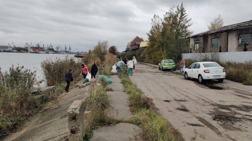 Берега реки Преголи в Калининграде очищены от мусора