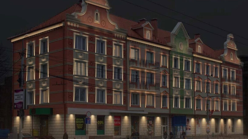 В Калининграде на Ленинском проспекте несколько домов оформят архитектурно-художественной подсветкой