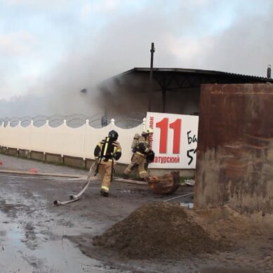 Сегодня в поселке Васильково загорелся склад с автомобильными покрышками
