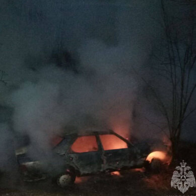 В Калининградской области сотрудники МЧС потушили неожиданно вспыхнувший автомобиль