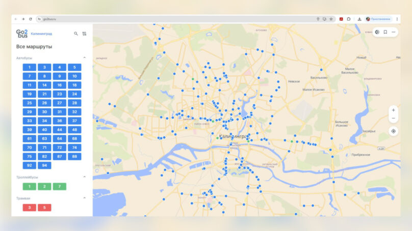 В Калининграде создан новый сервис Go2Bus для отслеживания общественного транспорта