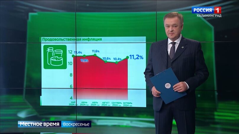 Годовая инфляция в Калининградской области в октябре 2024 года увеличилась до 9,9% после 9,6% в сентябре