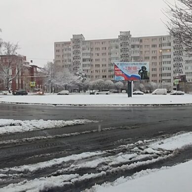 Калининградская область встретила снежное утро